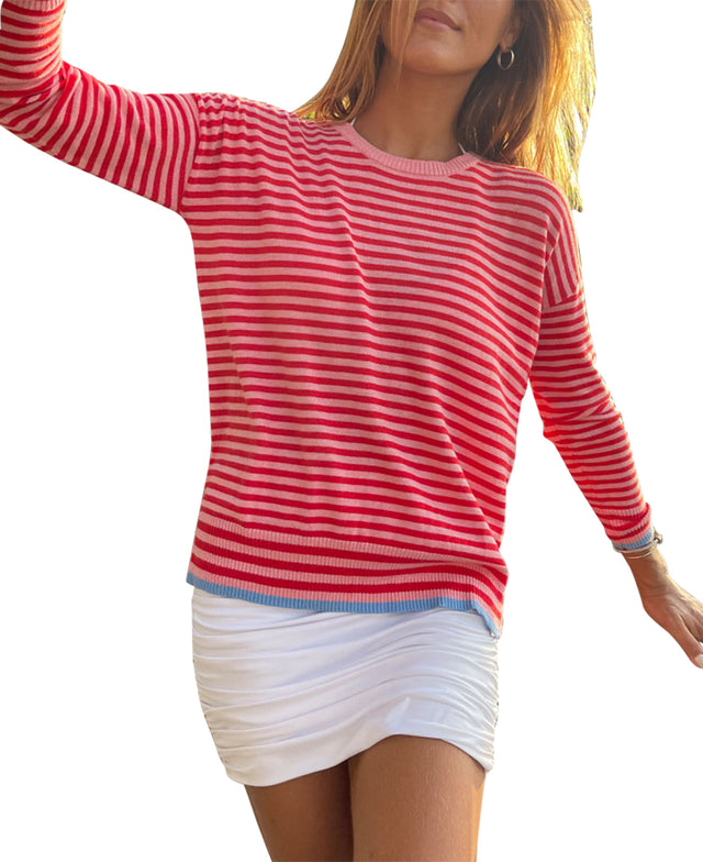Stripe Red Pink Sweater