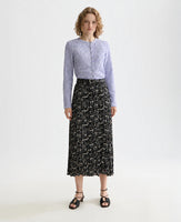 Crinkle Pleat Midi Skirt