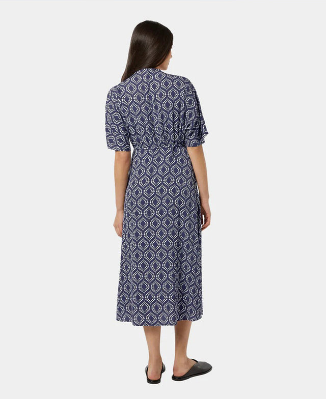 Jacquard Midi Wrap Dress