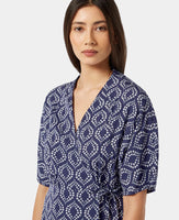 Jacquard Midi Wrap Dress