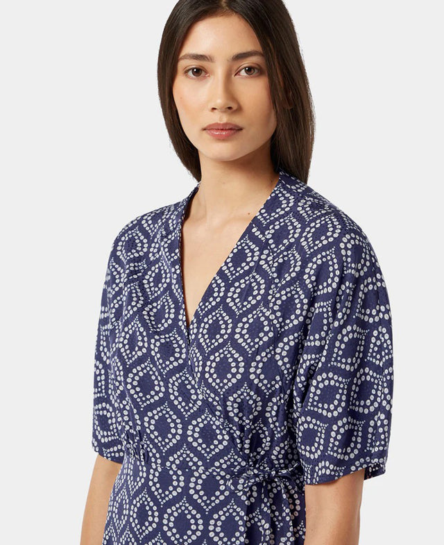 Jacquard Midi Wrap Dress