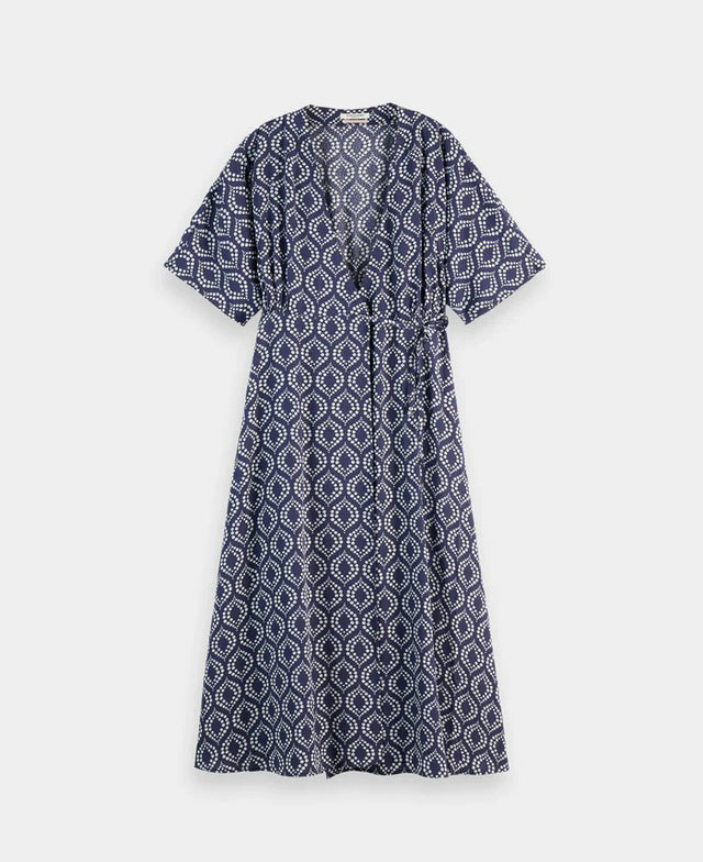 Jacquard Midi Wrap Dress