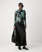 Printed Mock Neck LS T-Shirt