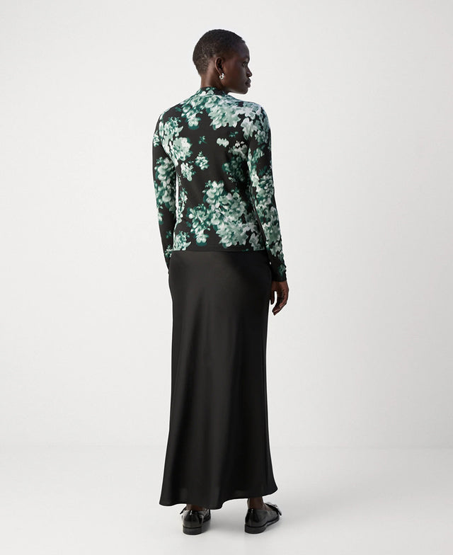 Printed Mock Neck LS T-Shirt