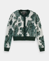 Jacquard Crew Neck Cardigan