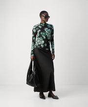 Printed Mock Neck LS T-Shirt
