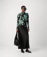 Printed Mock Neck LS T-Shirt