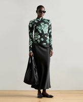 Printed Mock Neck LS T-Shirt