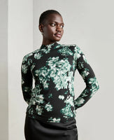 Printed Mock Neck LS T-Shirt