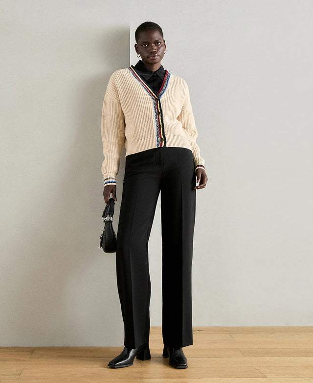 Stripe Trim Cardigan