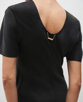 Bias Black SS Dress