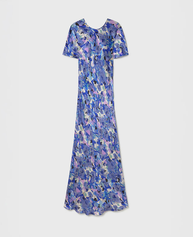 Bias Cornflower Floral SS Dress