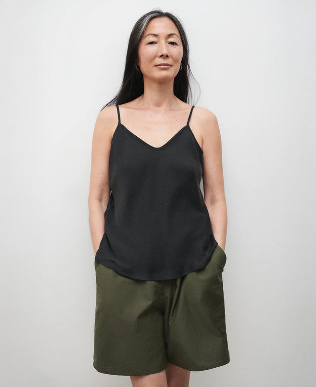Bias Cut Black Cami
