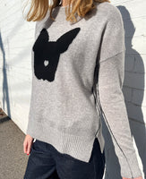 Frenchie Grey Marle Crew Knit