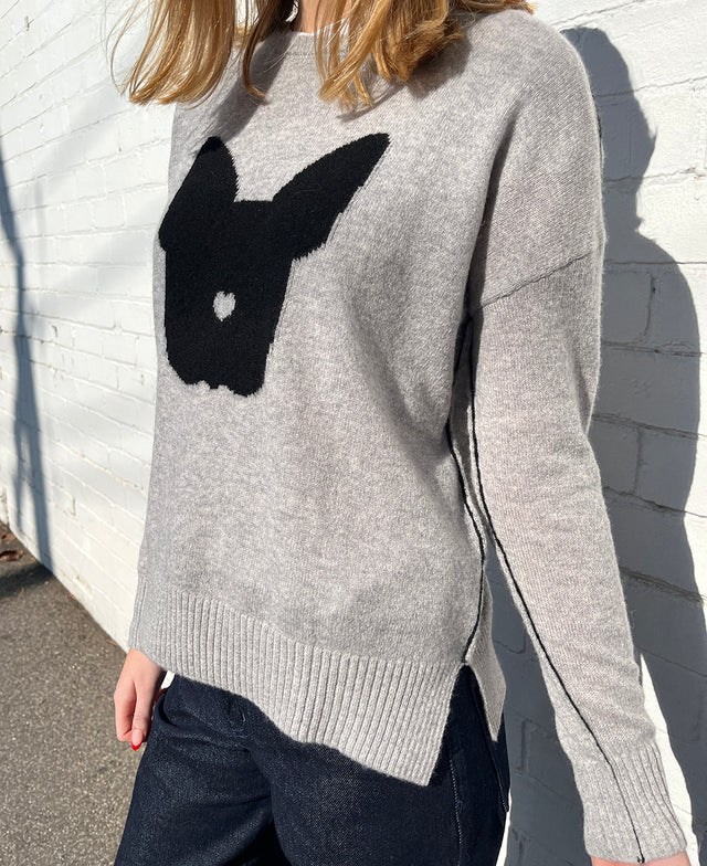 Frenchie Grey Marle Crew Knit