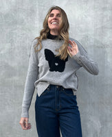 Frenchie Grey Marle Crew Knit
