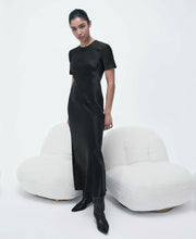 Bias Black SS Dress