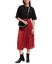 Printed Pleated Midi Skirt